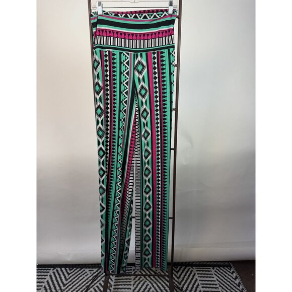 Giddy Up Glamour Womens Geometric Print Pants L USA Polyester/Spandex - Picture 1 of 16